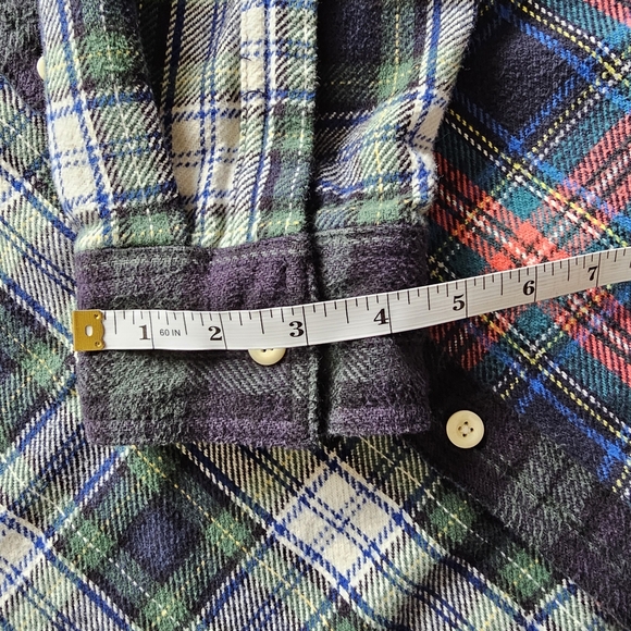 American Eagle Outfitters Men's Collared Plaid Shirt - Red, Green, Yellow, Blue - Picture 10 of 14